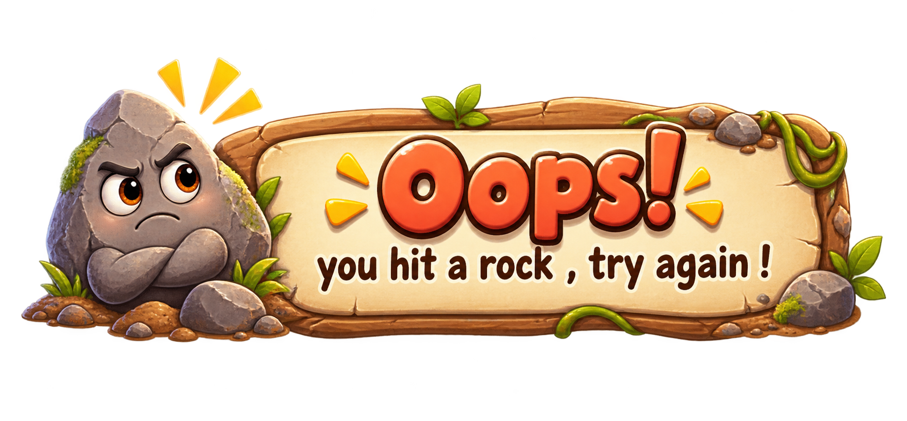 Hit a rock!